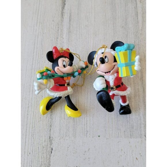Mickey Minnie Mouse Santa Mrs Claus gift string light ornament set Xmas decor - Picture 1 of 8
